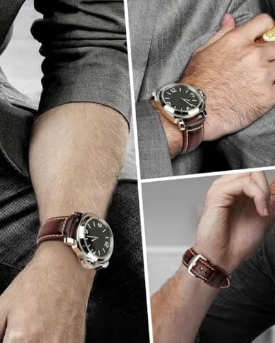 REZERO Leather Watch Bands Thickened Vintage Strap 20mm | Classic Oil-Waxed Leather for Men & Women thumbnail 5