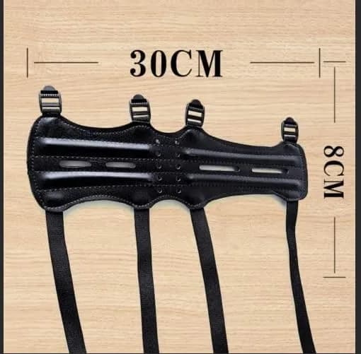 e5e10 Archery Leather Arm Guard Long 4 Straps 30cm (11.8in) | Protects Arms During Shooting - main product image