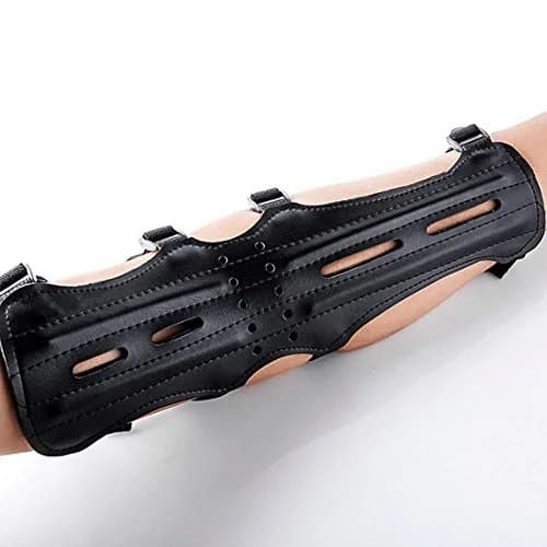 e5e10 Archery Leather Arm Guard Long 4 Straps 30cm (11.8in) | Protects Arms During Shooting thumbnail 3