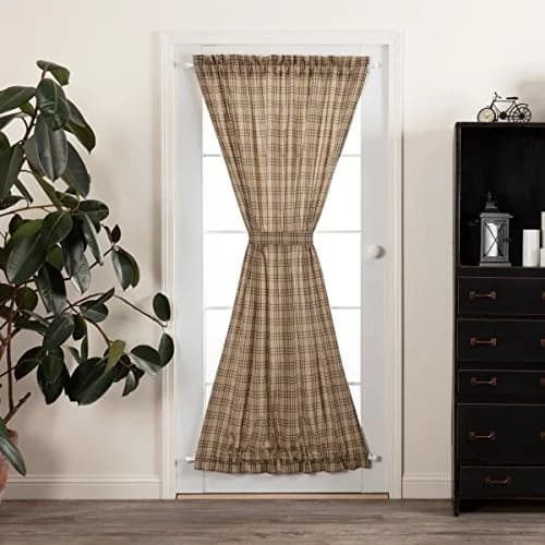VHC Brands Sawyer Mill Plaid Cotton Farmhouse Curtains 72"W x 40"L | Modern Plaid Style thumbnail 1