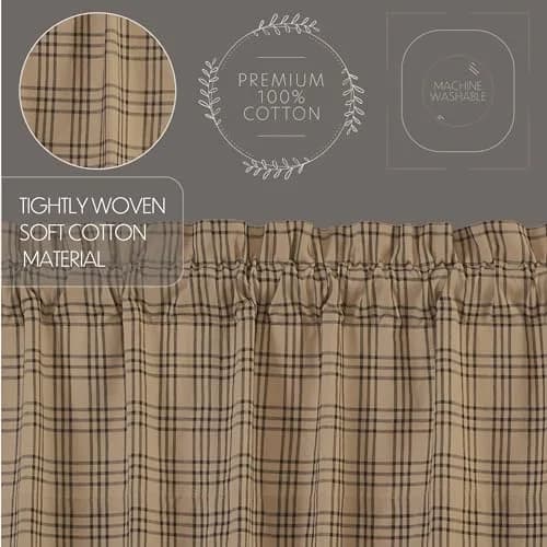 VHC Brands Sawyer Mill Plaid Cotton Farmhouse Curtains 72"W x 40"L | Modern Plaid Style thumbnail 5