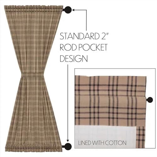 VHC Brands Sawyer Mill Plaid Cotton Farmhouse Curtains 72"W x 40"L | Modern Plaid Style thumbnail 6