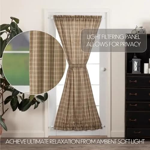 VHC Brands Sawyer Mill Plaid Cotton Farmhouse Curtains 72"W x 40"L | Modern Plaid Style thumbnail 3