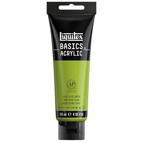 Liquitex BASICS Acrylic Paint Light Olive Green 118ml (4 oz) | Artist Grade Paint for Beginners & Professionals - main product image