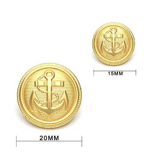 Enosea Gold Metal Blazer & Suit Buttons Set, 11 Pcs (20mm & 15mm) | Premium Sewing Buttons for Coats thumbnail 3
