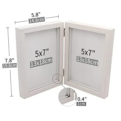 Afuly 5x7 Double Picture Frame White | Wall & Tabletop Display for Home & Office thumbnail 9