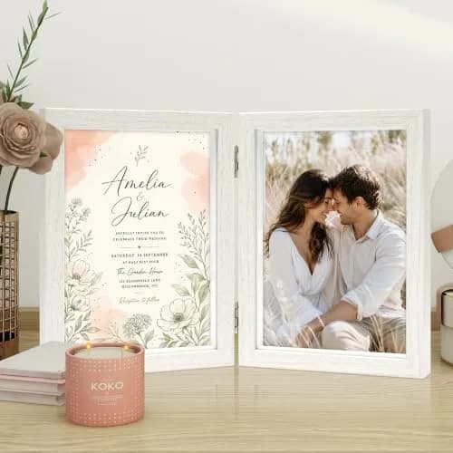 Afuly 5x7 Double Picture Frame White | Wall & Tabletop Display for Home & Office thumbnail 3