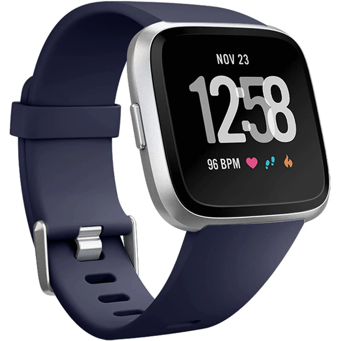 Wepro Sport Bands Compatible with Fitbit Versa 2, Versa Lite, Versa 1 Bands - Soft Silicone Replacement Strap for Women Men - Navy Blue, Small (5.5"-7.2") | Adjustable & Sweat-Resistant