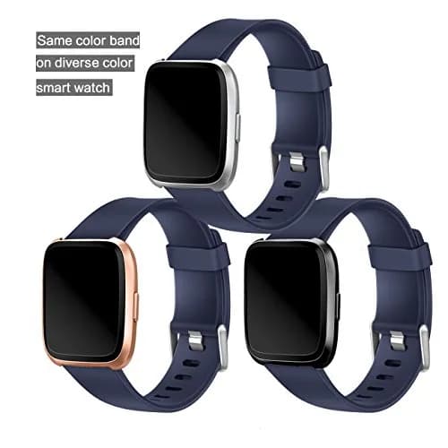 Wepro Sport Bands Compatible with Fitbit Versa 2, Versa Lite, Versa 1 Bands - Soft Silicone Replacement Strap for Women Men - Navy Blue, Small (5.5"-7.2") | Adjustable & Sweat-Resistant thumbnail 9