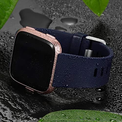 Wepro Sport Bands Compatible with Fitbit Versa 2, Versa Lite, Versa 1 Bands - Soft Silicone Replacement Strap for Women Men - Navy Blue, Small (5.5"-7.2") | Adjustable & Sweat-Resistant thumbnail 3