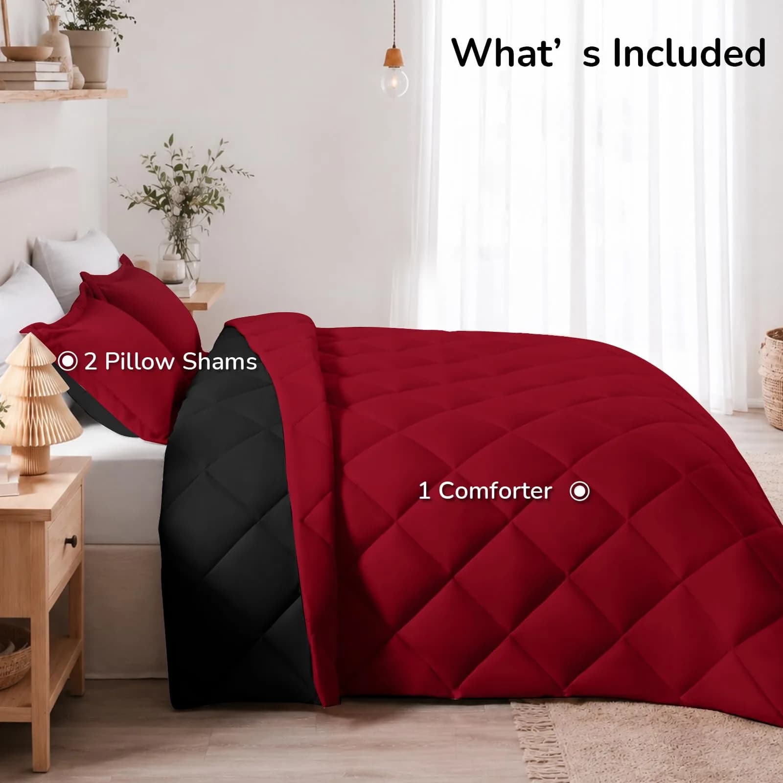 downluxe King Comforter Set Soft Reversible 3 Pieces | All-Season Microfiber Bedding thumbnail 9