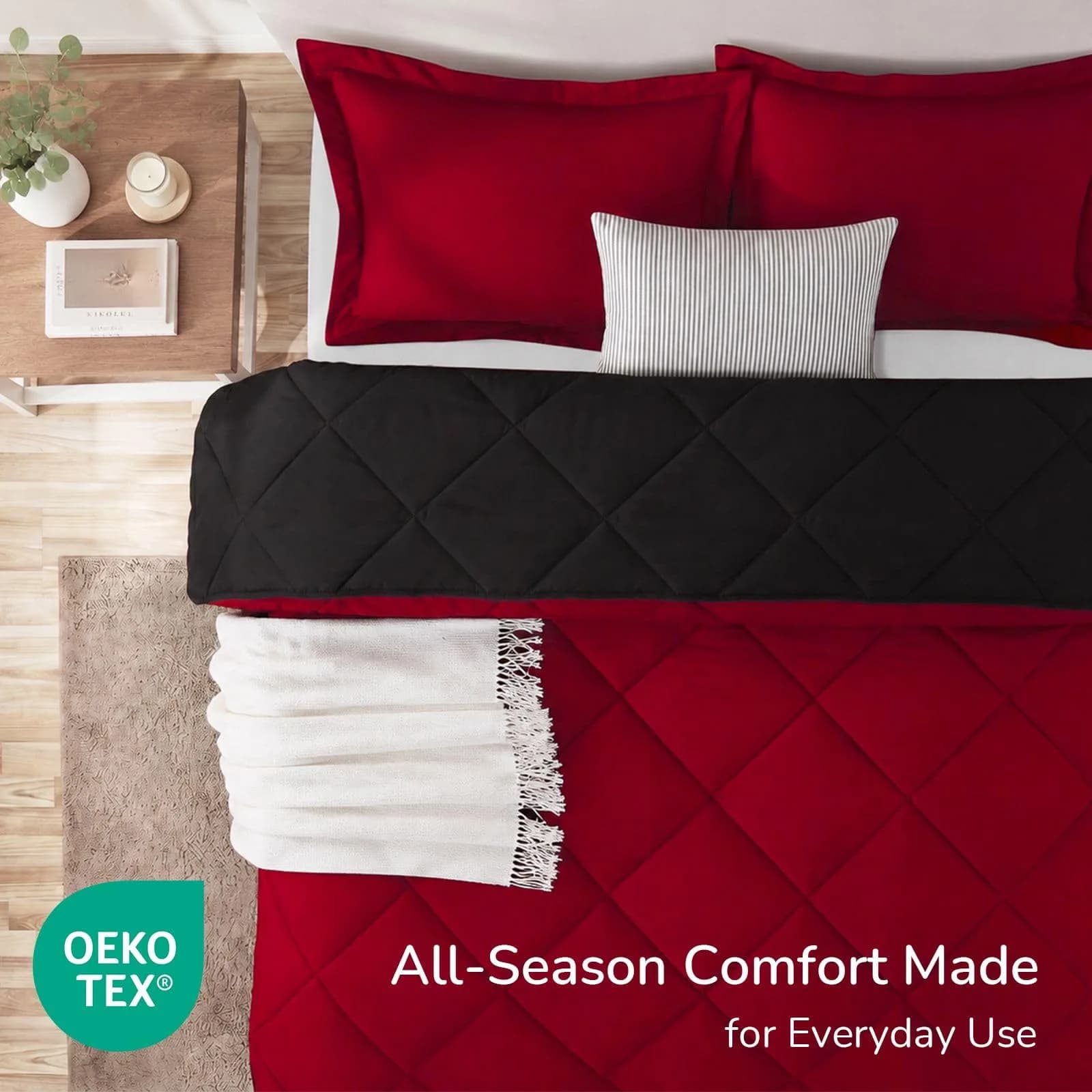 downluxe King Comforter Set Soft Reversible 3 Pieces | All-Season Microfiber Bedding thumbnail 4
