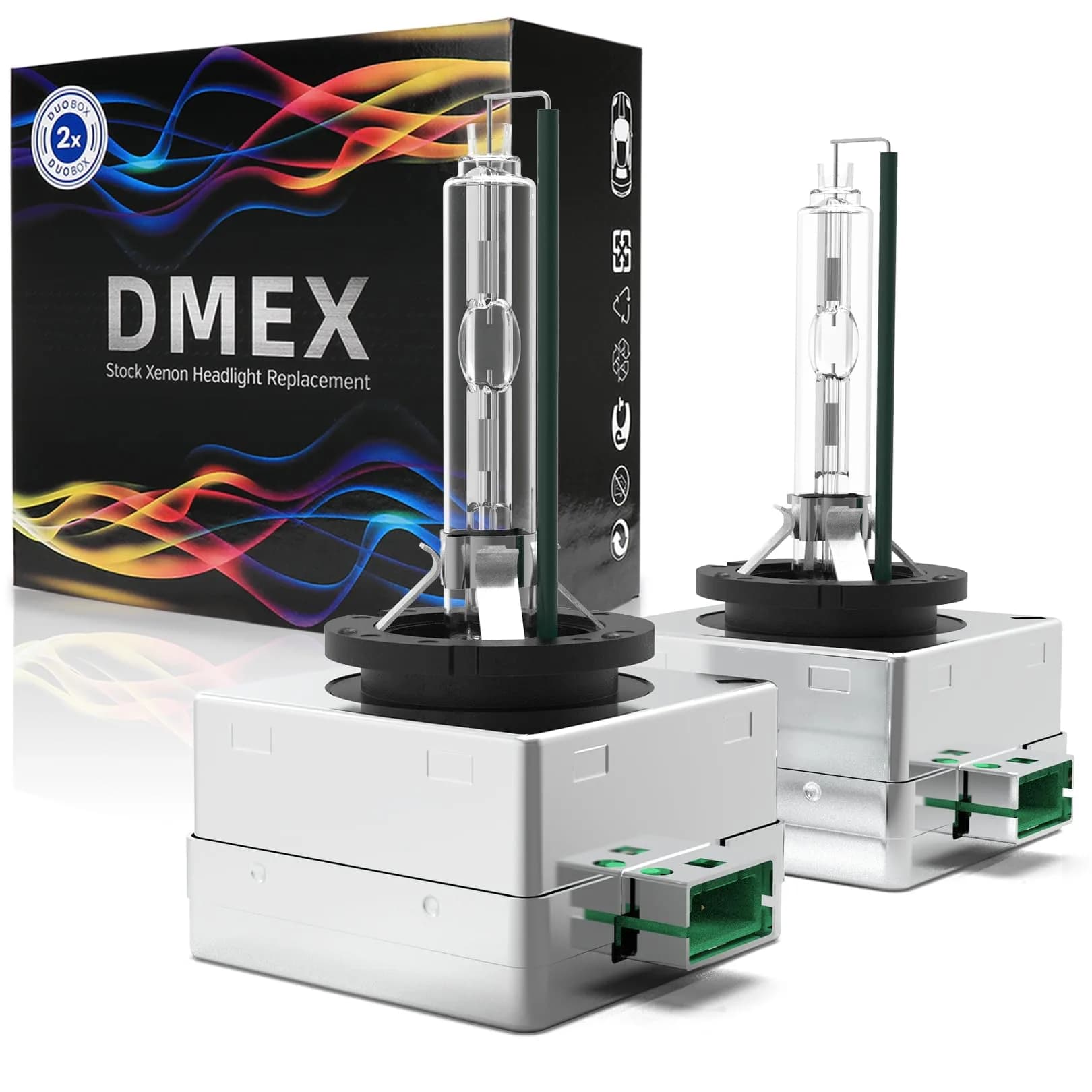 DMEX D3S HID Headlight Bulbs 4300K Warm White | OEM Factory Replacement, 3800 Lumens, 2 Pack