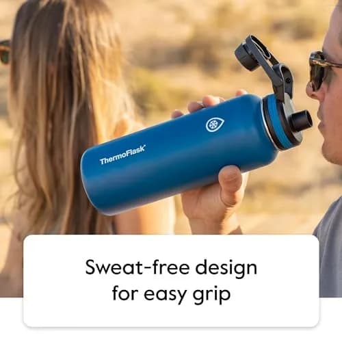 ThermoFlask 40 oz Water Bottle | 1180ml (40 fl oz) Insulated Stainless Steel with Chug & Straw Lids | Keeps Drinks Cold 24 hr, Hot 12 hr thumbnail 8