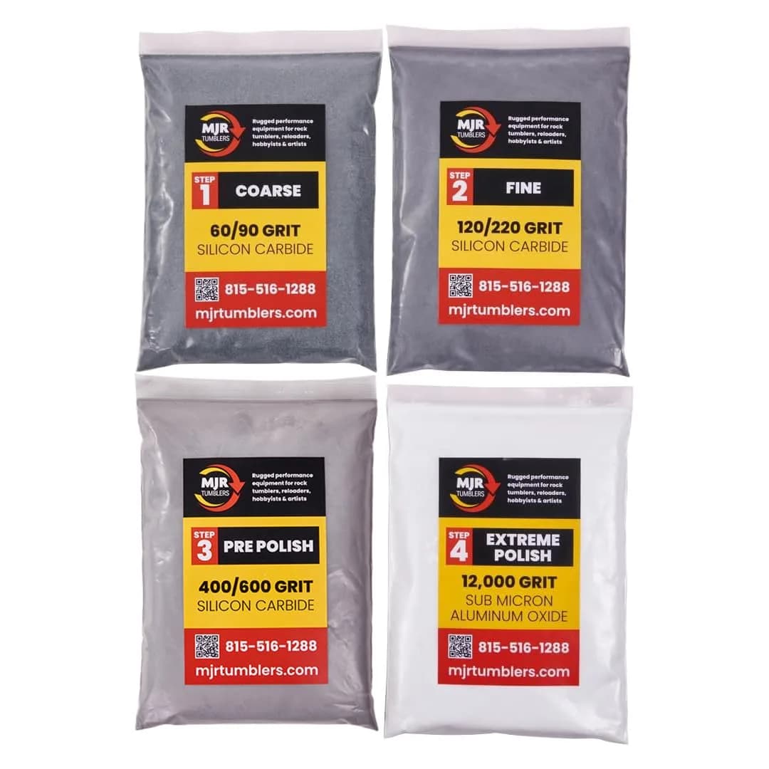 MJR Tumblers Refill Grit Kit for 30lb Rock Tumblers | Premium Aluminum Oxide Polish 12,000 Grit, Veteran Owned (en_US)