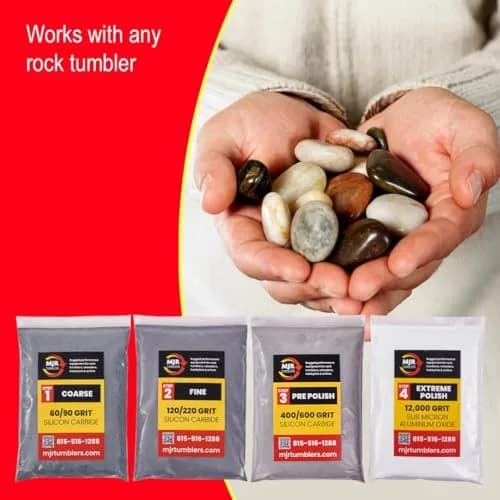 MJR Tumblers Refill Grit Kit for 30lb Rock Tumblers | Premium Aluminum Oxide Polish 12,000 Grit, Veteran Owned (en_US) thumbnail 4