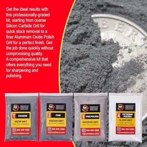 MJR Tumblers Refill Grit Kit for 30lb Rock Tumblers | Premium Aluminum Oxide Polish 12,000 Grit, Veteran Owned (en_US) thumbnail 2