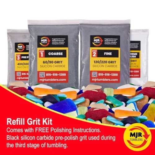 MJR Tumblers Refill Grit Kit 50lb | Extreme 12,000 Grit Aluminum Oxide Polish for Rock Tumblers thumbnail 7