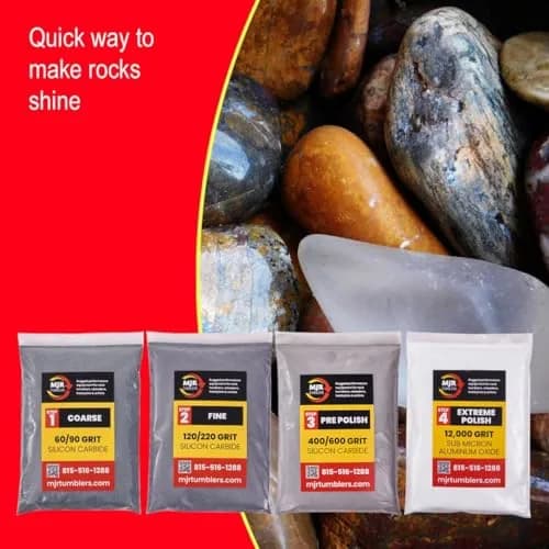 MJR Tumblers Refill Grit Kit 50lb | Extreme 12,000 Grit Aluminum Oxide Polish for Rock Tumblers thumbnail 5