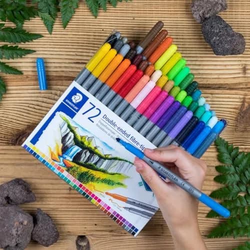 STAEDTLER 3200 TB72 Design Journey Double-Ended Fibre-Tip Pens with Two Nibs - Narrow and Wide, Pack of 72 | Versatile Creative Tool thumbnail 4