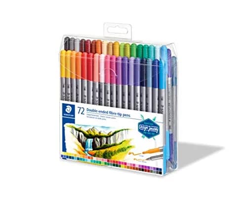 STAEDTLER 3200 TB72 Design Journey Double-Ended Fibre-Tip Pens with Two Nibs - Narrow and Wide, Pack of 72 | Versatile Creative Tool thumbnail 3