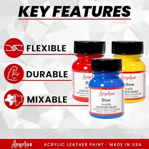 Angelus Leather Paint Basics Kit, 5 Fl Oz (147.87 ml) | Complete Leather Art & Restoration Set thumbnail 2