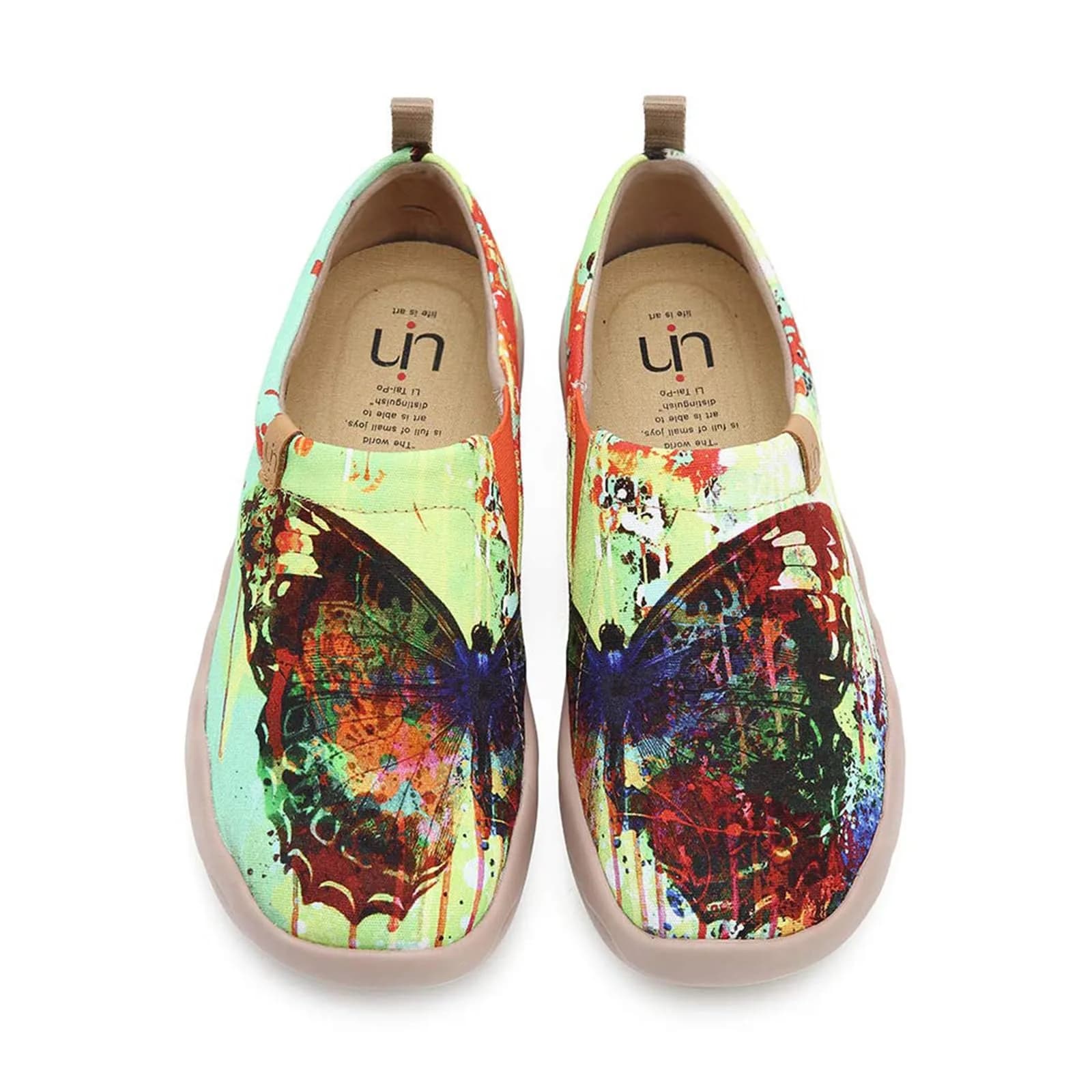 UIN Women's Art Painted Canvas Slip-On Shoes 10 | Artistic Travel Footwear with Comfort