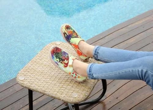 UIN Women's Art Painted Canvas Slip-On Shoes 10 | Artistic Travel Footwear with Comfort thumbnail 8