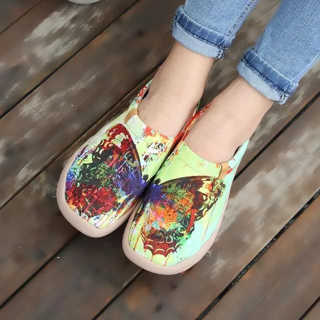 UIN Women's Art Painted Canvas Slip-On Shoes 10 | Artistic Travel Footwear with Comfort thumbnail 7