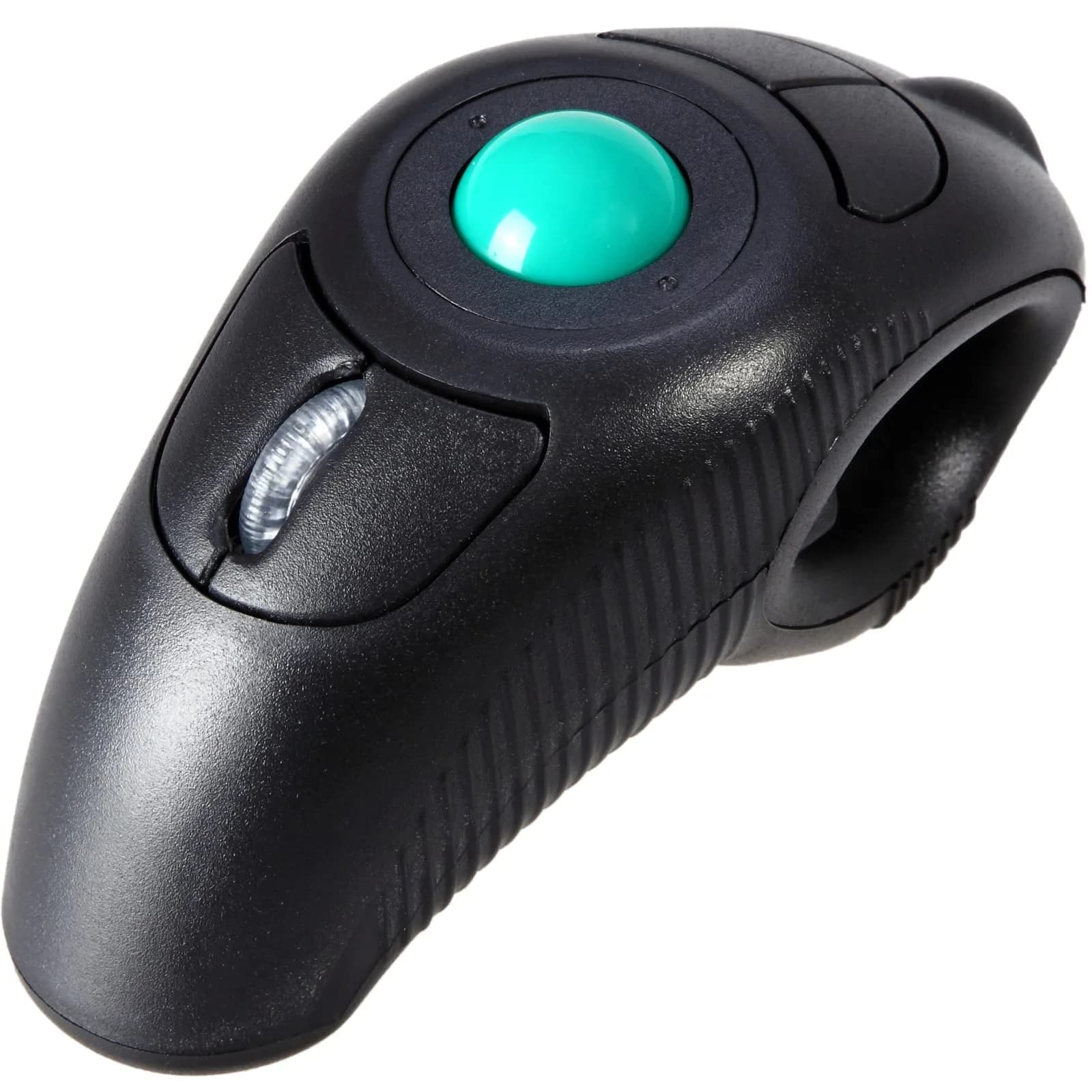 EIGIIS Wireless 2.4G USB Ergonomic Trackball Handheld Finger Mouse | Ambidextrous, 800/1200/1400/1600 DPI, Black