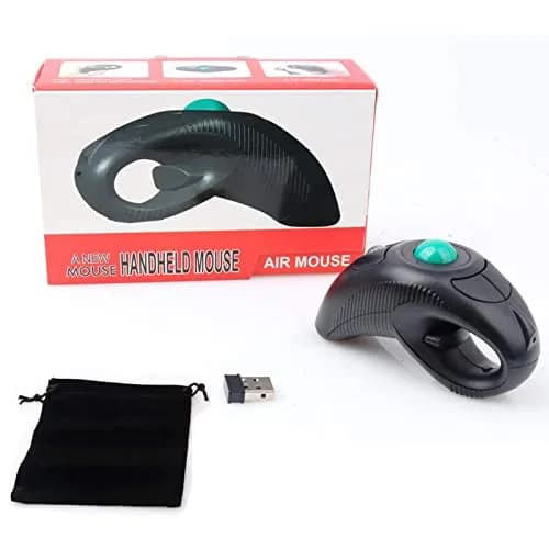 EIGIIS Wireless 2.4G USB Ergonomic Trackball Handheld Finger Mouse | Ambidextrous, 800/1200/1400/1600 DPI, Black thumbnail 7
