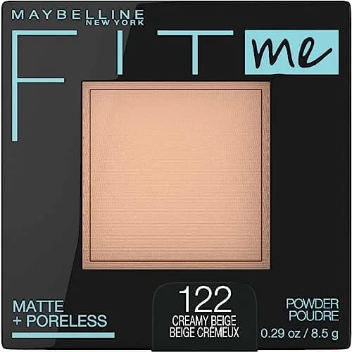 Maybelline Fit Me Matte + Poreless Pressed Powder - 122 Creamy Beige, 8g | Controls Shine for Oily Skin thumbnail 1