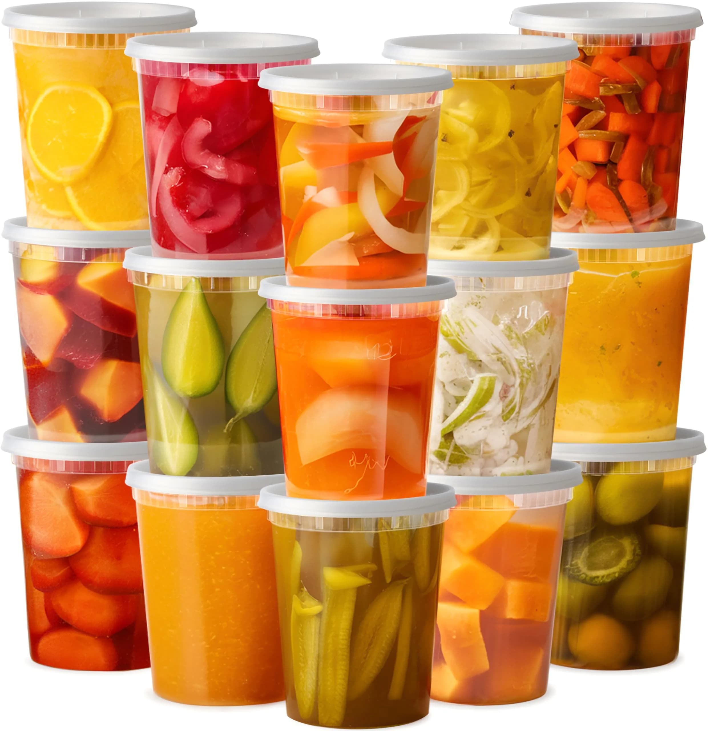 Pantry Value 32 oz (946 ml) Round Food Storage Deli Containers with Lids [24 Sets] | Airtight & Leak-Proof for Meal Prep & Leftovers — 32 oz. - 24 Sets