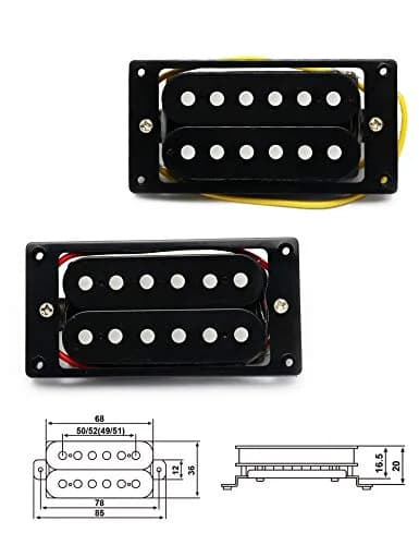 Metallor Double Coil Humbucker Pickup Set for Electric Guitar | Black Ceramic Magnet, 15.05K/15.3K DC Resistance thumbnail 6