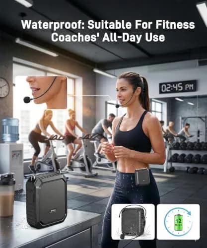 SHIDU Voice Amplifier for Teacher with Portable Microphone Waterproof | 18W Bluetooth Speaker, 4400mAh Battery, IPX5 Waterproof, Microphone Headset thumbnail 5