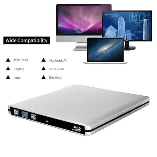 Y-NX Optical Disc Drive USB C & USB 3.0 Blu-ray Player 15x14.2x1.4cm | Supports 3D Blu-ray, DVD & CD (70-120c) thumbnail 9