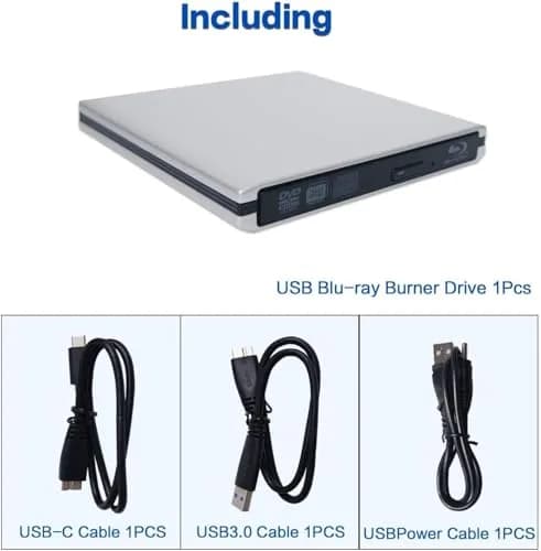 Y-NX Optical Disc Drive USB C & USB 3.0 Blu-ray Player 15x14.2x1.4cm | Supports 3D Blu-ray, DVD & CD (70-120c) thumbnail 10