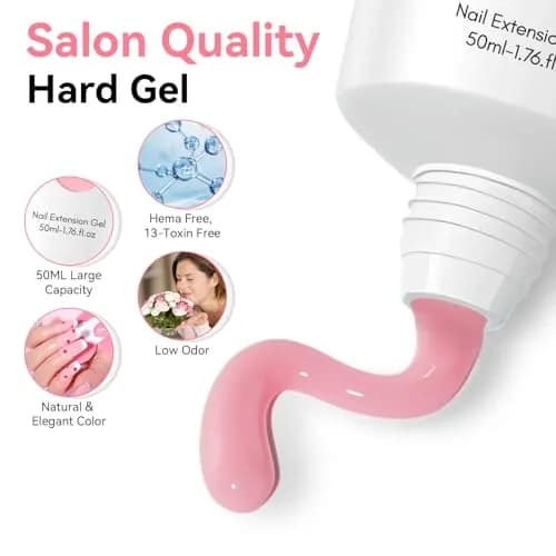 Makartt Poly Nail Gel 50ML Natural Pink Gel Builder | Thick Formula for Easy Sculpting thumbnail 6