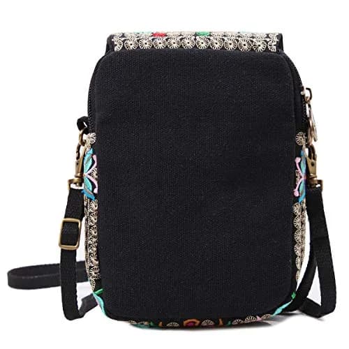 SILKAREA Embroidered Crossbody Bag for Women | Mini Handbag with Adjustable Strap (7.4 in) | Stylish Canvas Wallet thumbnail 6