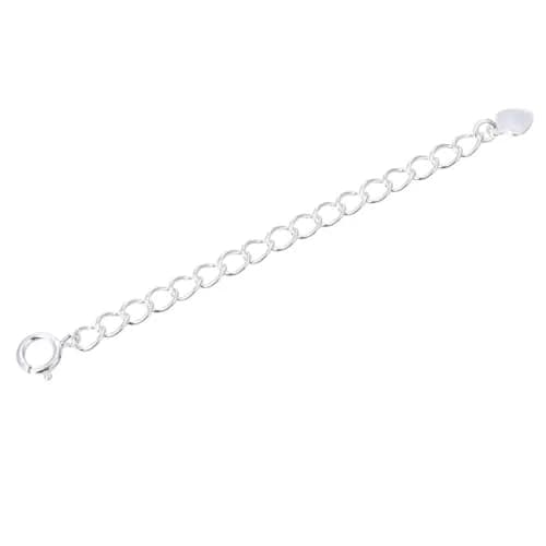 Adabele 925 Sterling Silver Chain Extender with Heart Drop, 2-Pack | Adjustable 2 inch Extension for Necklaces, Bracelets, Anklets - main product image