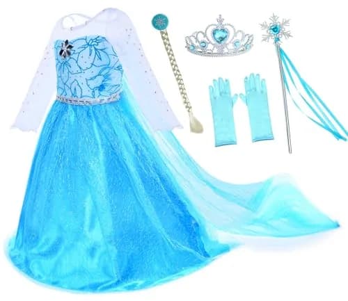 Party Chili Princess Costume Dress Up for Girls 8-9 Years | Princess Dress with Accessories thumbnail 1