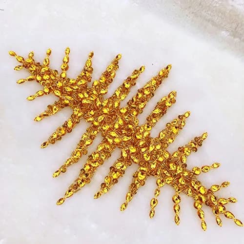 succi shan Fabric Applique Patch 20x33cm | Beaded Floral Embroidered for Wedding & DIY thumbnail 2