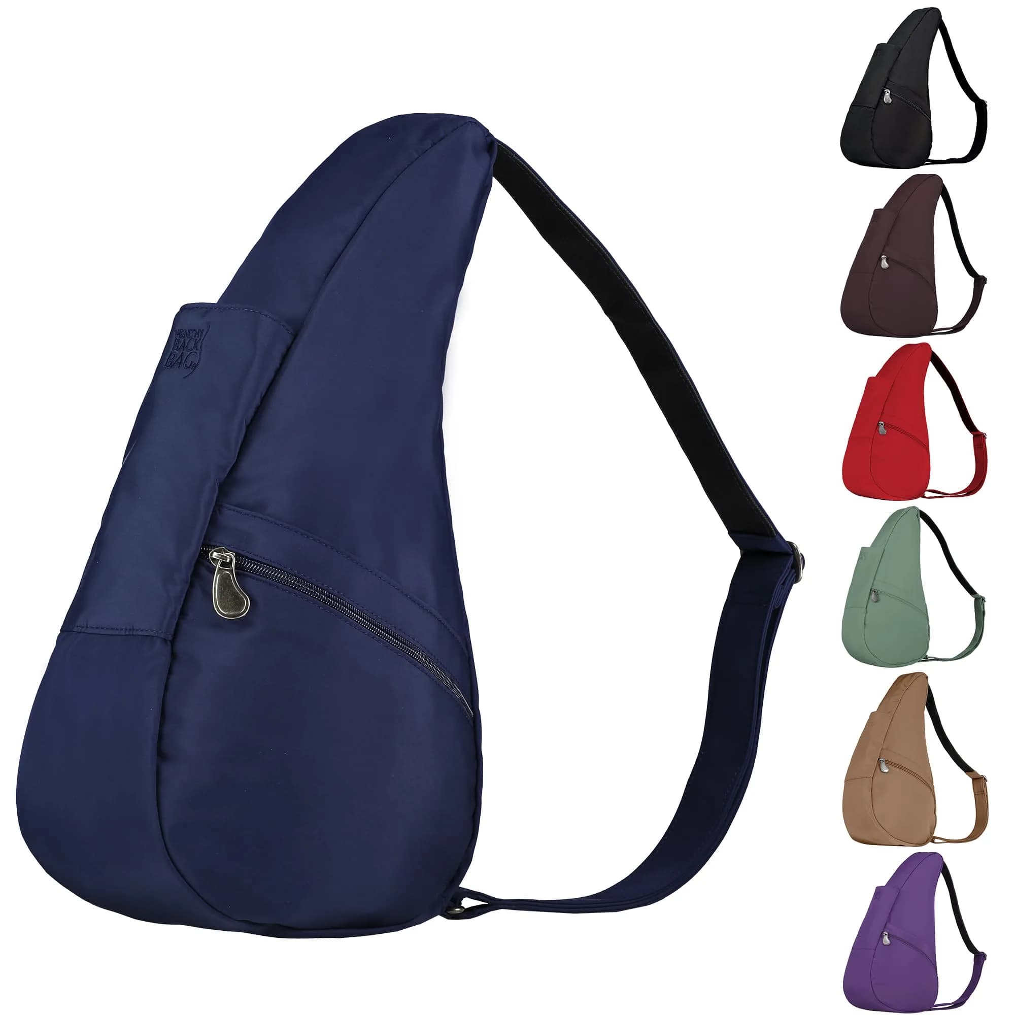 AmeriBag Healthy Back Bag 15" Microfiber Crossbody Sling Navy | Ergonomic, Water-Resistant, Compact