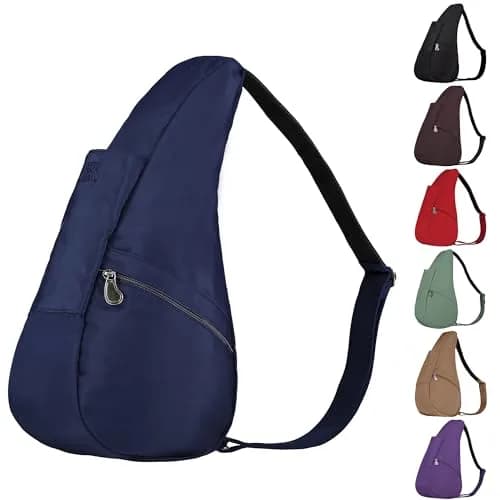 AmeriBag Healthy Back Bag 15" Microfiber Crossbody Sling Navy | Ergonomic, Water-Resistant, Compact thumbnail 1
