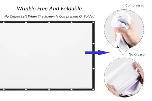 Mdbebbron 120 Inch Projector Screen 3.05 m (104" x 58") | Anti-Crease Portable Home Theater Outdoor Indoor Double Sided Projection thumbnail 2