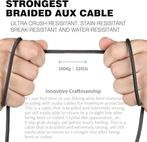 DUKABEL 3.5mm AUX Cable Male to Male 1.22m (4 Ft) | Nylon Braided Stereo Audio Cord thumbnail 8