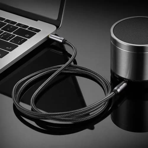 DUKABEL 3.5mm AUX Cable Male to Male 1.22m (4 Ft) | Nylon Braided Stereo Audio Cord thumbnail 3
