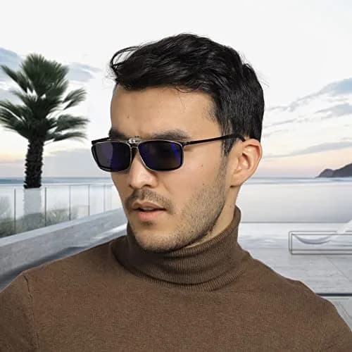 TERAISE Polarized Clip on Sunglasses with Flip Up Function Suitable Driving | HD UV400 Protection, Classic Style, Lightweight 10g thumbnail 2