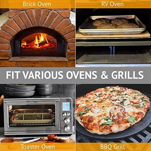 waykea 9” Round Small Pizza Stone for Toaster Oven | Cordierite Baking & Grilling Tool thumbnail 5