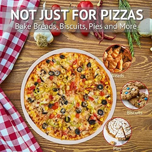 waykea 9” Round Small Pizza Stone for Toaster Oven | Cordierite Baking & Grilling Tool thumbnail 3